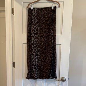 Leopard Print Midi Skirt